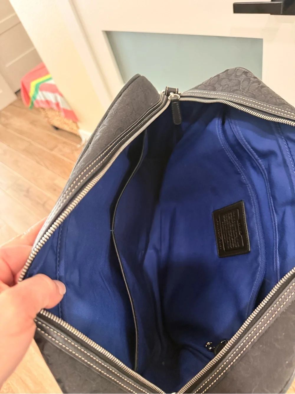 Coach Black Signature Canvas Laptop Brief with Shoulder Strap